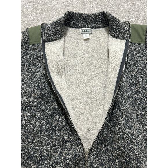 Vintage LL Bean Sweater Vest Mens XL Tall Wool Knit Full Zip Pockets USA Gray - Picture 6 of 8